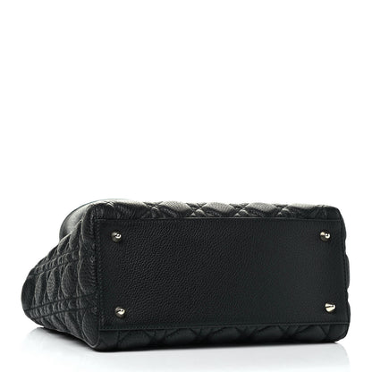 Christian Dior Grained Calfskin Cannage Medium Supple Lady Dior Black 3 of 4