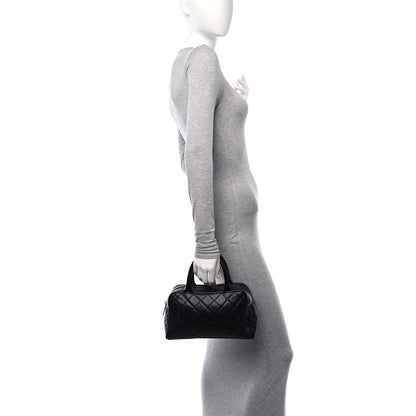 Chanel Caviar Patent Quilted Bowler Black 2 of 10