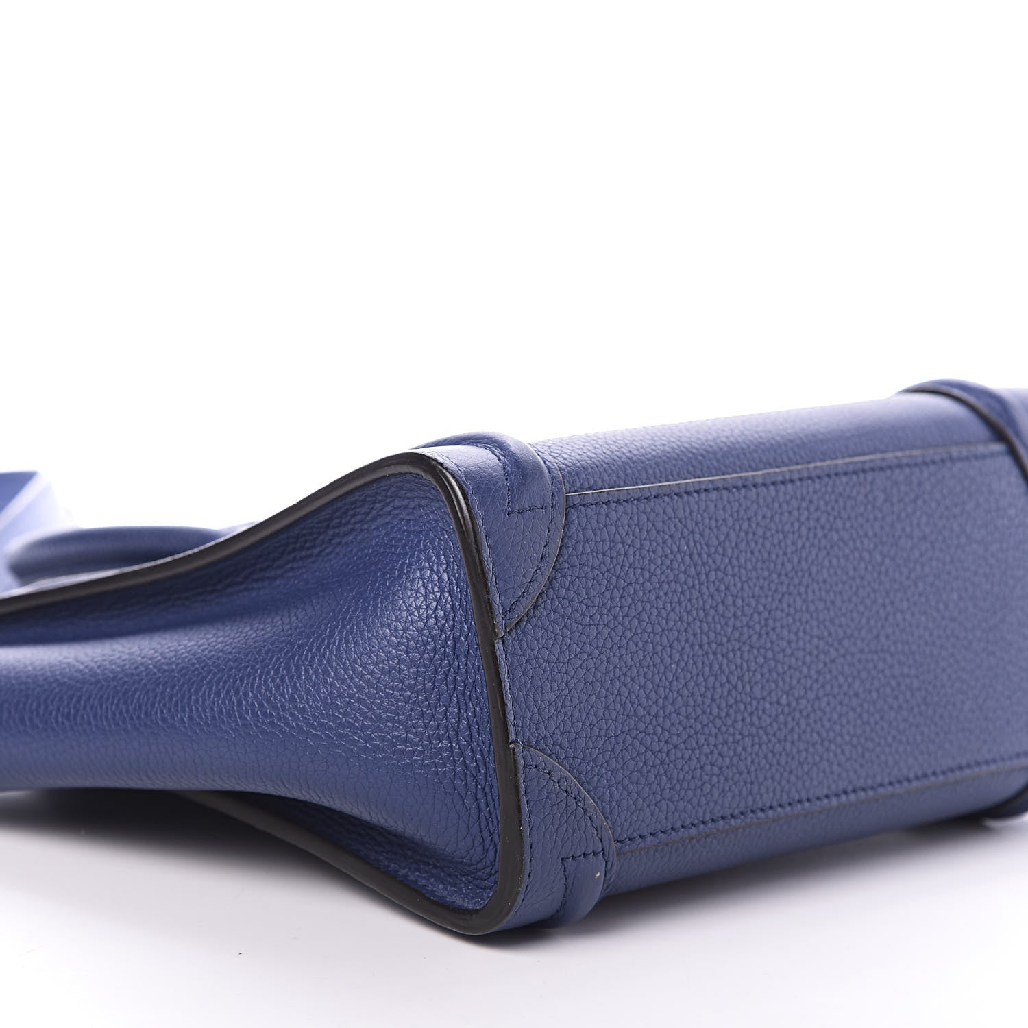 Celine Drummed Calfskin Nano Luggage Indigo 6 of 9
