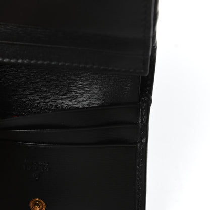 Gucci Calfskin Web Trapuntata GG Marmont Card Case Wallet Black 9 of 11