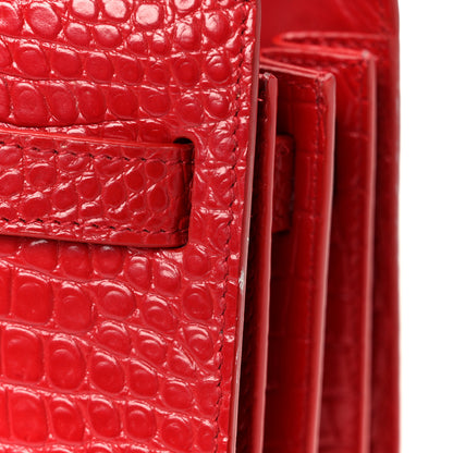 Saint Laurent Calfskin Crocodile Embossed Nano Sac De Jour Red 12 of 13