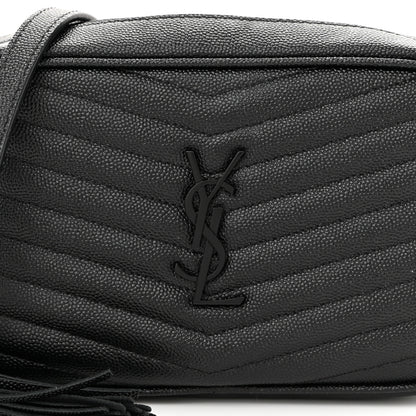 Saint Laurent Grain De Poudre Matelasse Monochrome Monogram Mini Lou Camera Bag Black 8 of 11