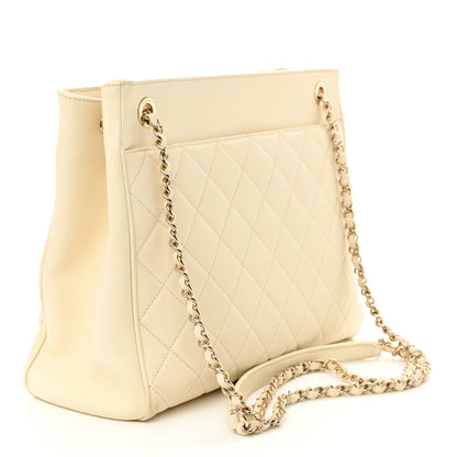 Chanel Caviar Quilted In Out Flap Shopping Tote White 4 of 17