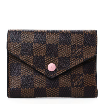 Louis Vuitton Damier Ebene Victorine Wallet Rose Ballerine 1 of 7