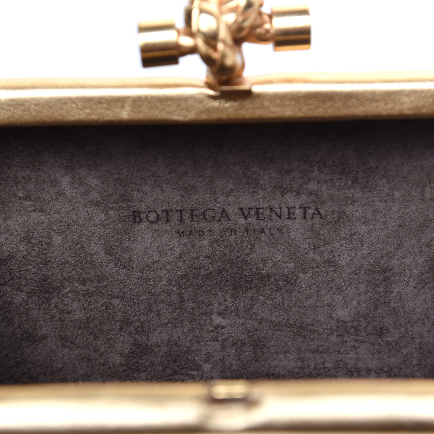 Bottega Veneta Gilded Waxed Leather Knot Clutch Gold White 11 of 11