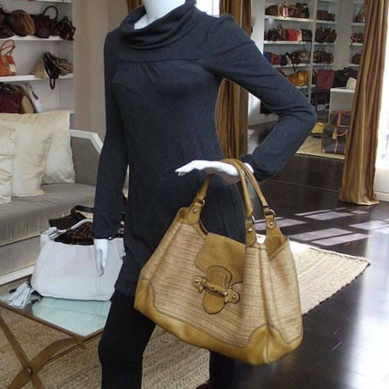 Gucci Straw Leather Pelham Tan 2 of 10