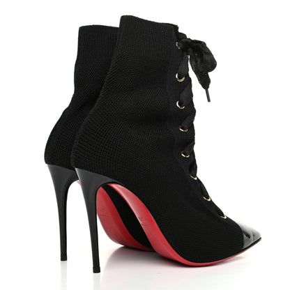 Christian Louboutin Patent Maille Tricot Frenchie 100 Ankle Boots 37.5 Black 4 of 6