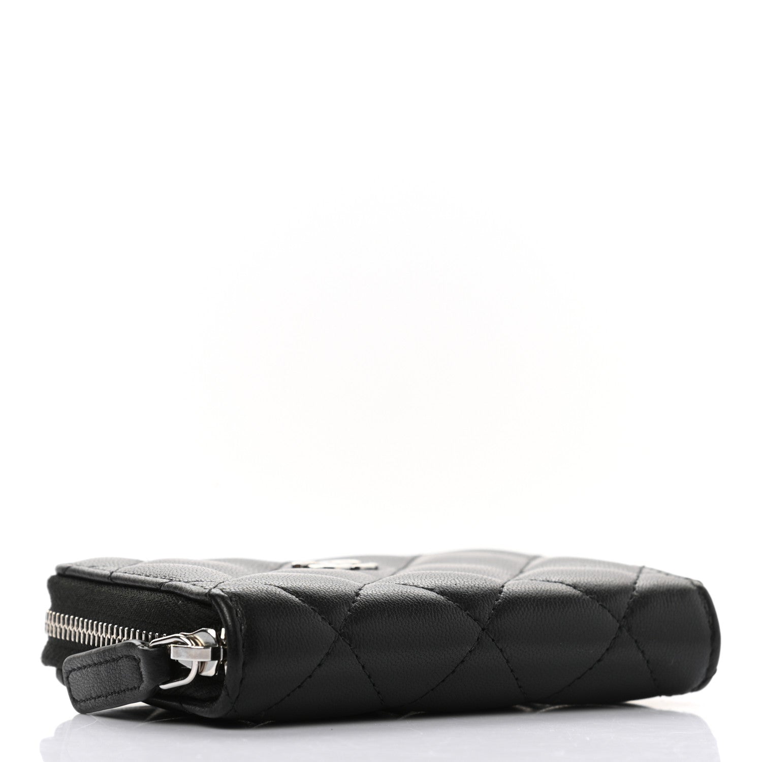 Chanel Lambskin Quilted Zip Coin Purse Black 4 of 7