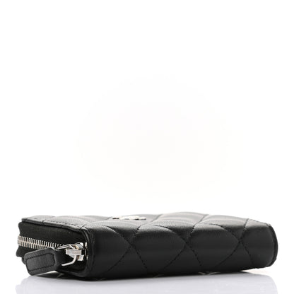 Chanel Lambskin Quilted Zip Coin Purse Black 4 of 7