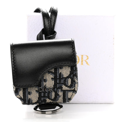 Christian Dior Oblique Calfskin Saddle Airpods Case Blue 7 of 7