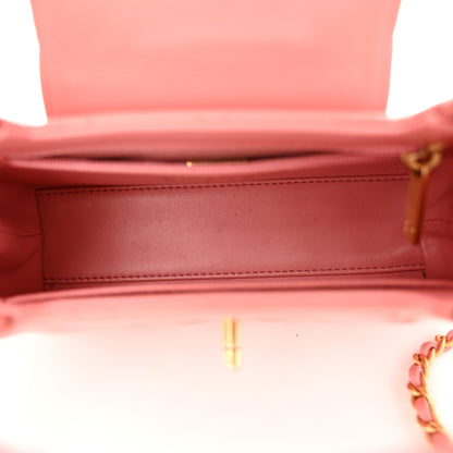 Chanel Shiny Aged Calfskin Quilted Nano Kelly Shopper Coral Pink 5 of 12