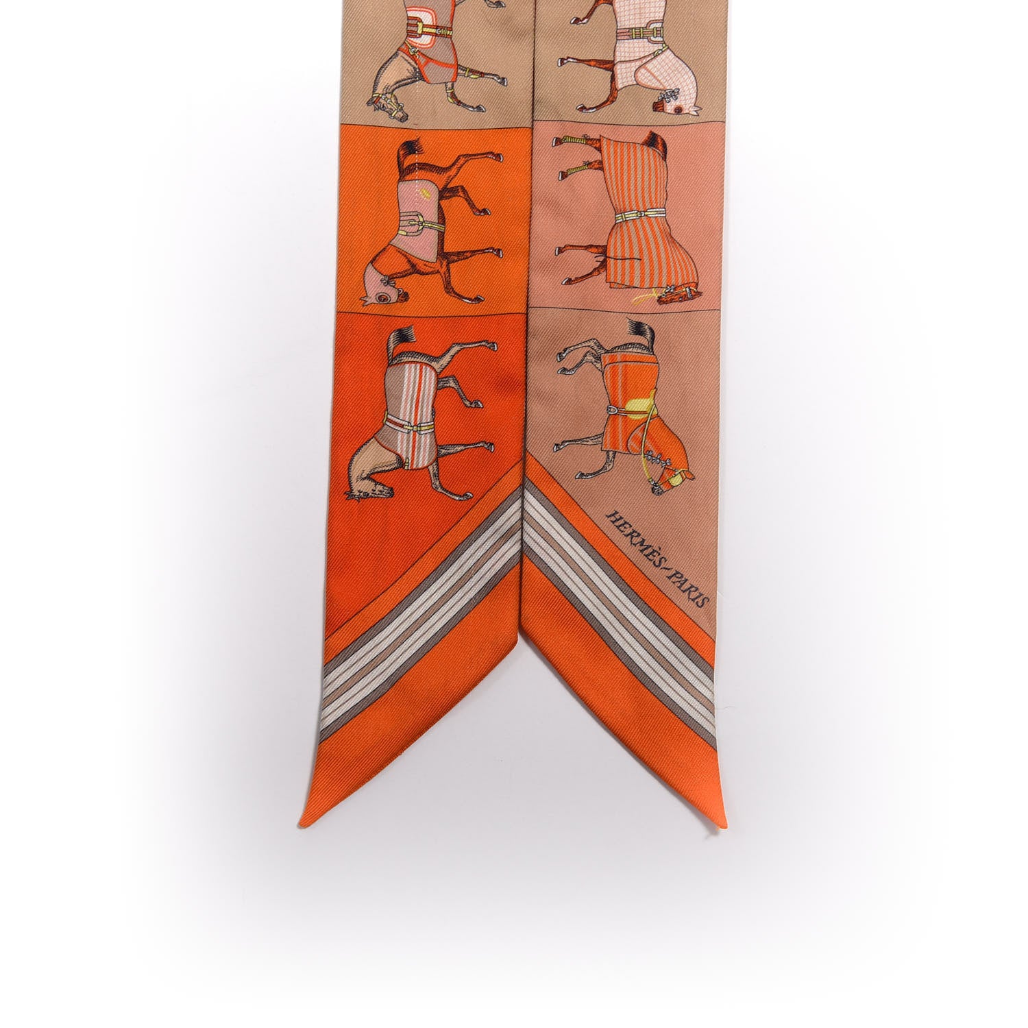 Hermes Silk Couvertures Nouvelles Twilly Orange Jaune Capucine 4 of 5