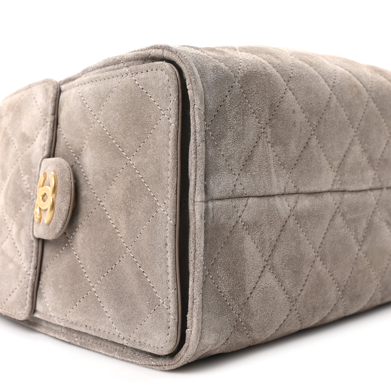 Chanel Suede Quilted Small Chanel 25 Handbag Dark Grey 9 of 10