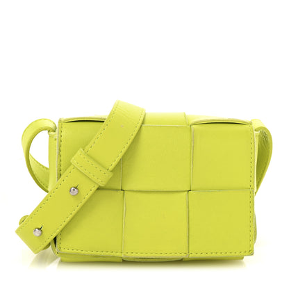 Bottega Veneta Lambskin Maxi Intrecciato Extra Mini Cassette Crossbody Bag Acid 1 of 10