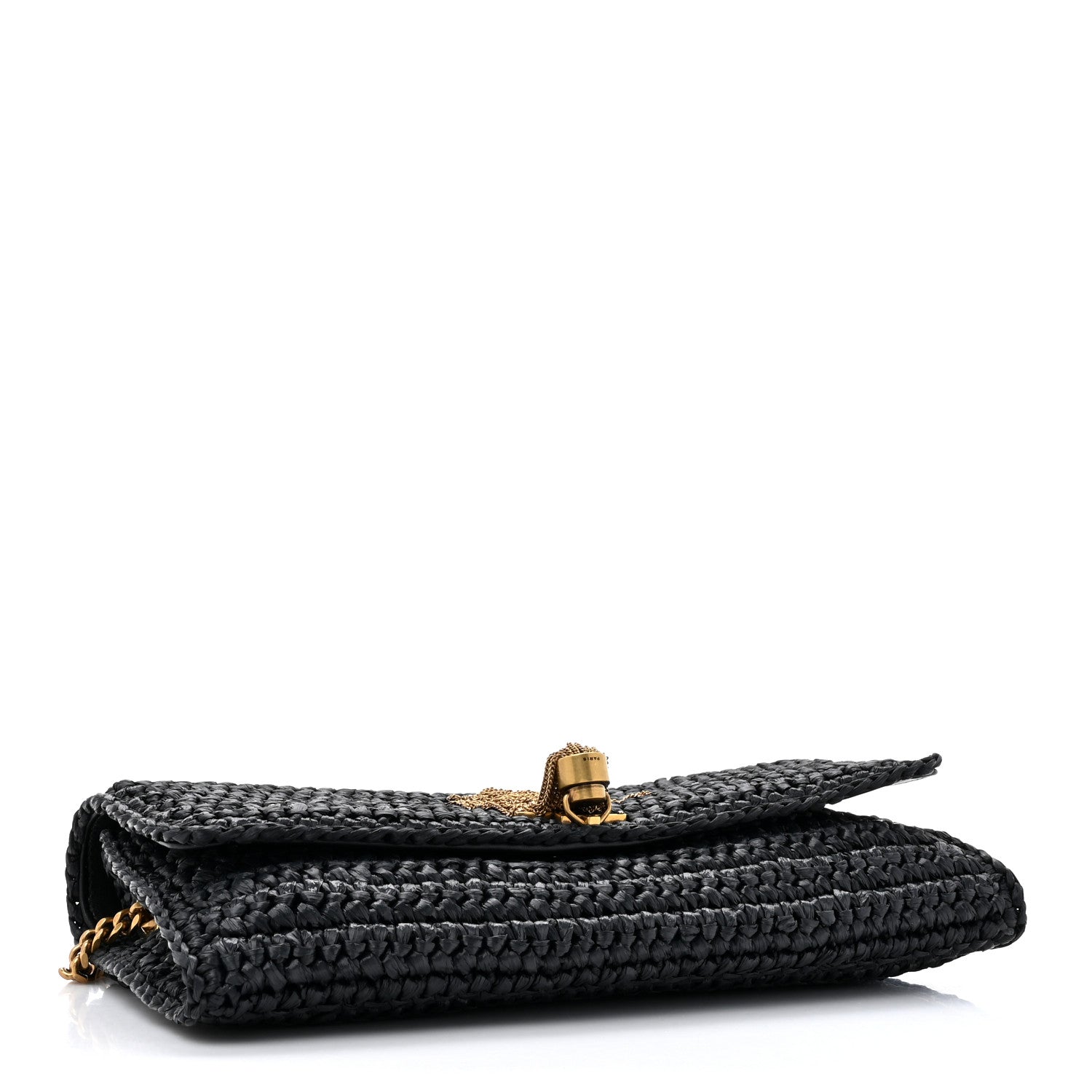 Saint Laurent Raffia Monogram Tassel Kate 99 Black 4 of 11