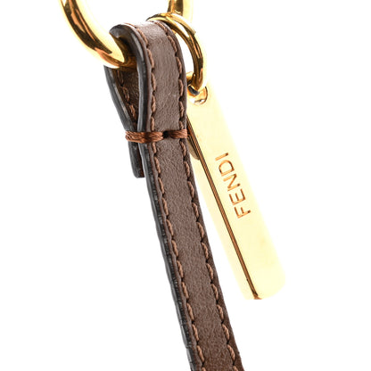 Fendi Shearling Toast Bag Charm Brown 4 of 5