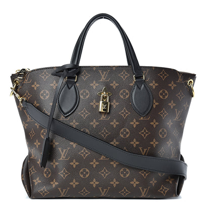 Louis Vuitton Monogram Flower Zipped Tote MM Black 1 of 9
