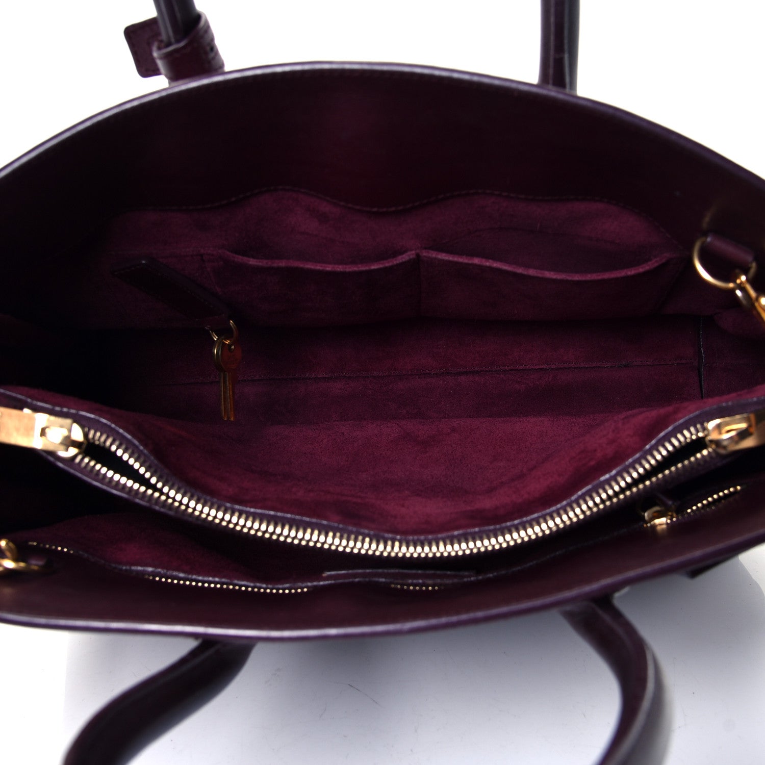 Saint Laurent Grained Calfskin Small Classic Sac De Jour Bordeaux 4 of 4