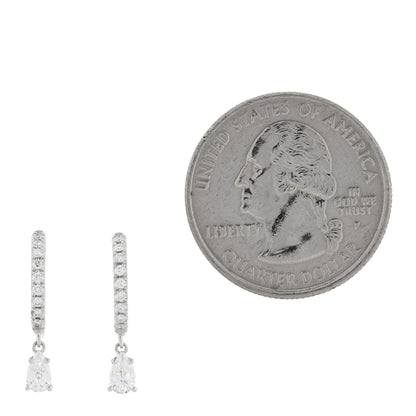 Anita Ko 18K White Gold Diamond Pear Huggie Drop Earrings 2 of 5