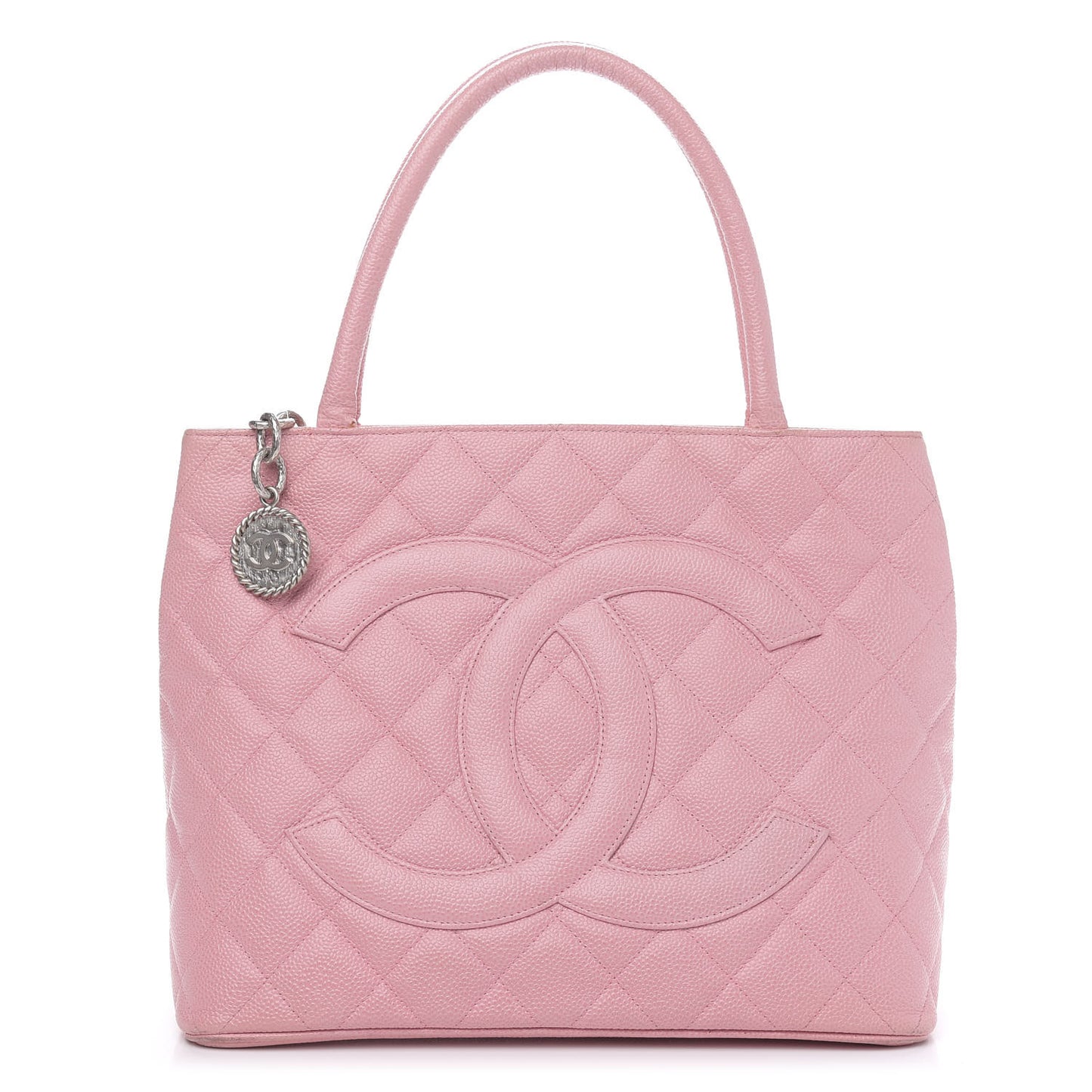 Caviar Quilted Medallion Tote Light Pink