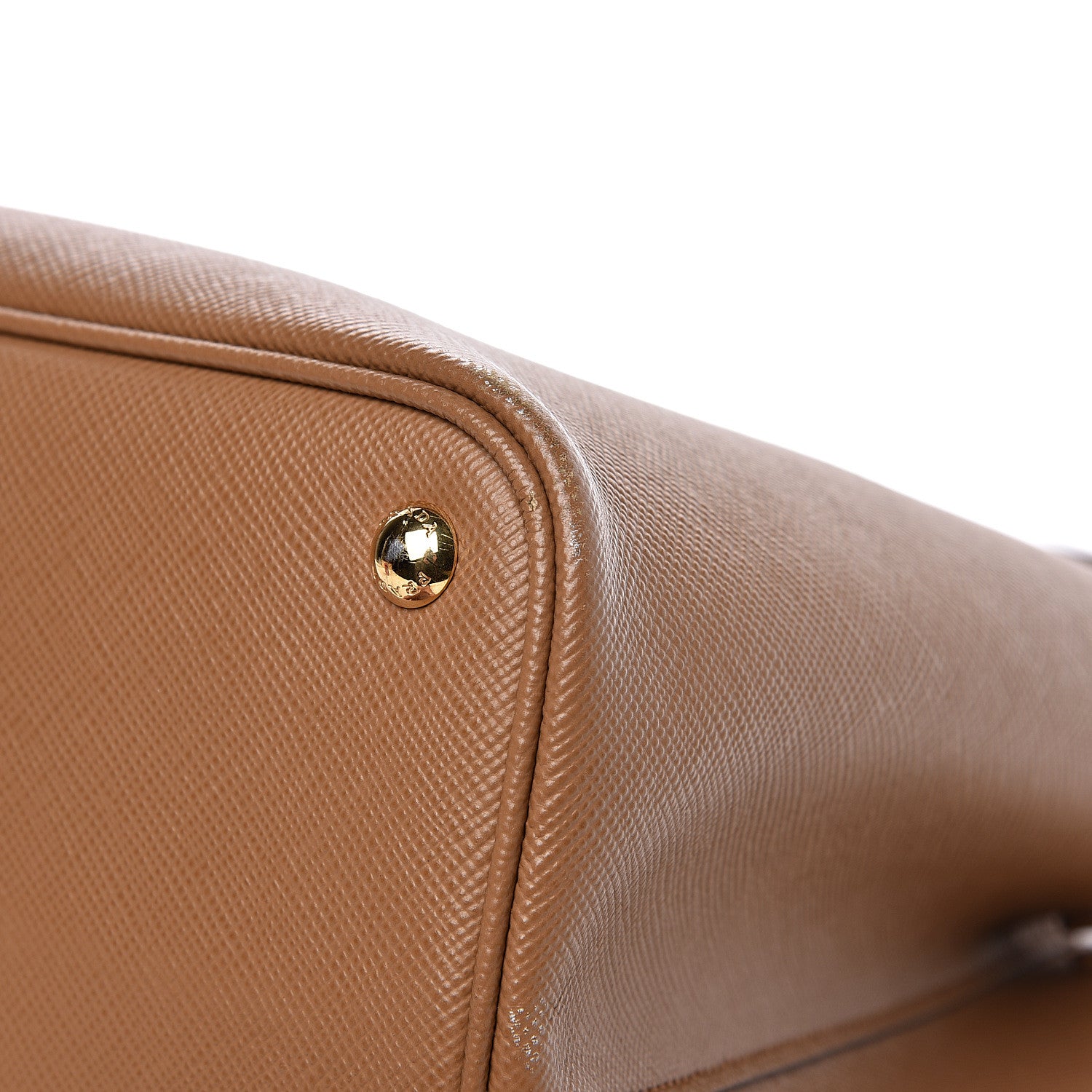 Prada Saffiano Cuir Large Double Bag Caramel Fuoco 9 of 12