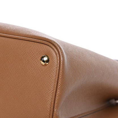 Prada Saffiano Cuir Large Double Bag Caramel Fuoco 9 of 12