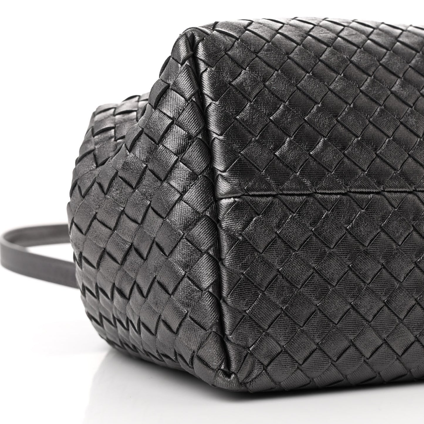 Metallic Nappa Intrecciato Small Cesta Tote Steel