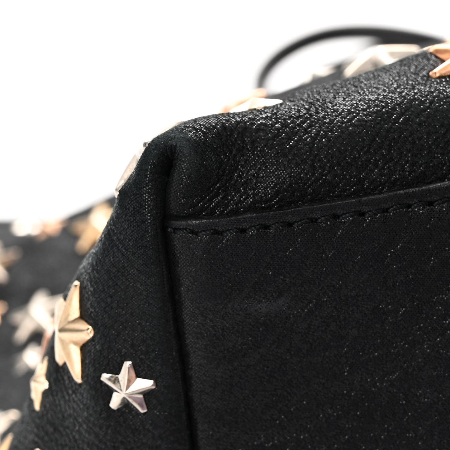Calfskin Star Studded Tote Black