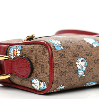 Gucci X DORAEMON Mini Vintage GG Supreme Monogram Camera Bag Beige Cherry Red 9 of 15