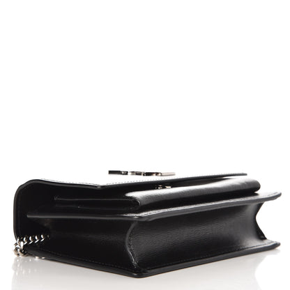 Saint Laurent Calfskin Monogram Sunset Chain Wallet Black 4 of 7