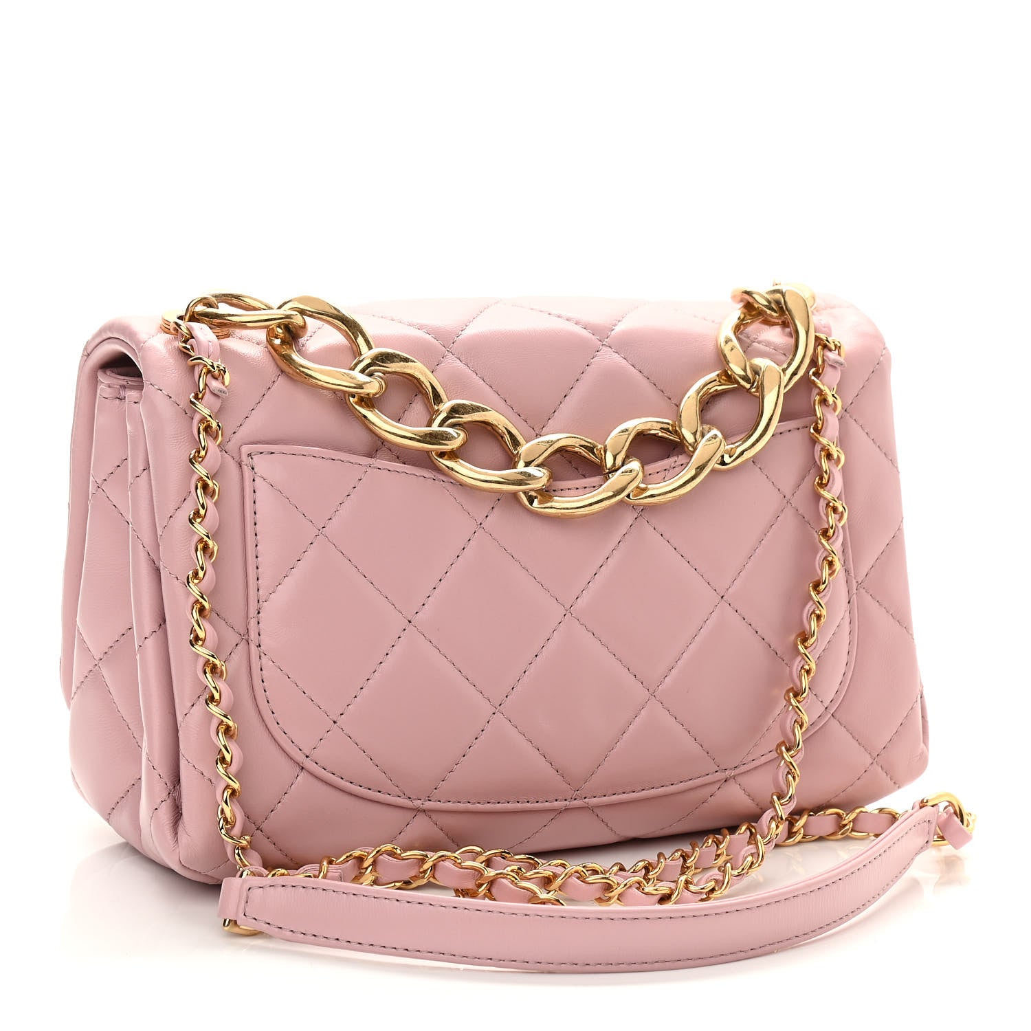 Chanel Lambskin Quilted Medium Color Match Flap Light Pink 2 of 10