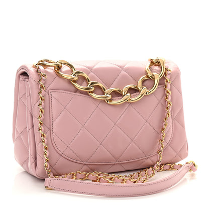 Chanel Lambskin Quilted Medium Color Match Flap Light Pink 2 of 10
