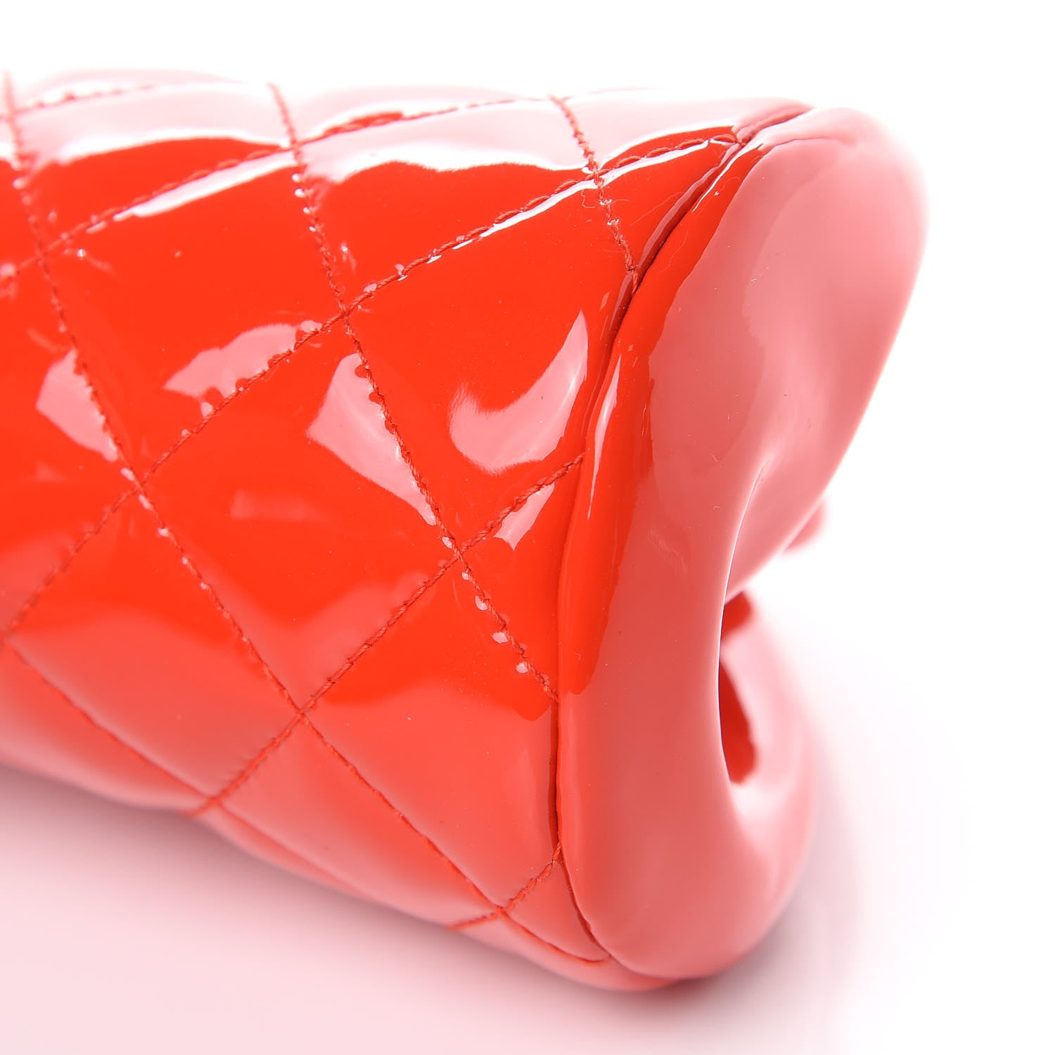 Chanel Patent Quilted Timeless Clutch Red 10 of 11