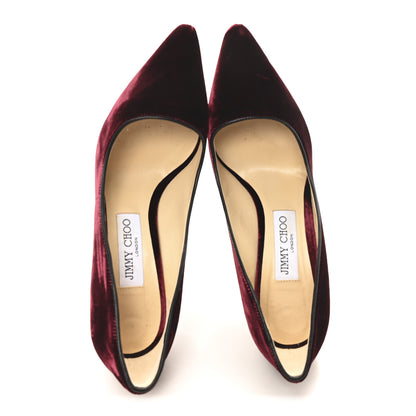 Jimmy Choo Velvet Romy 100 Pumps 37.5 Bordeaux 2 of 9