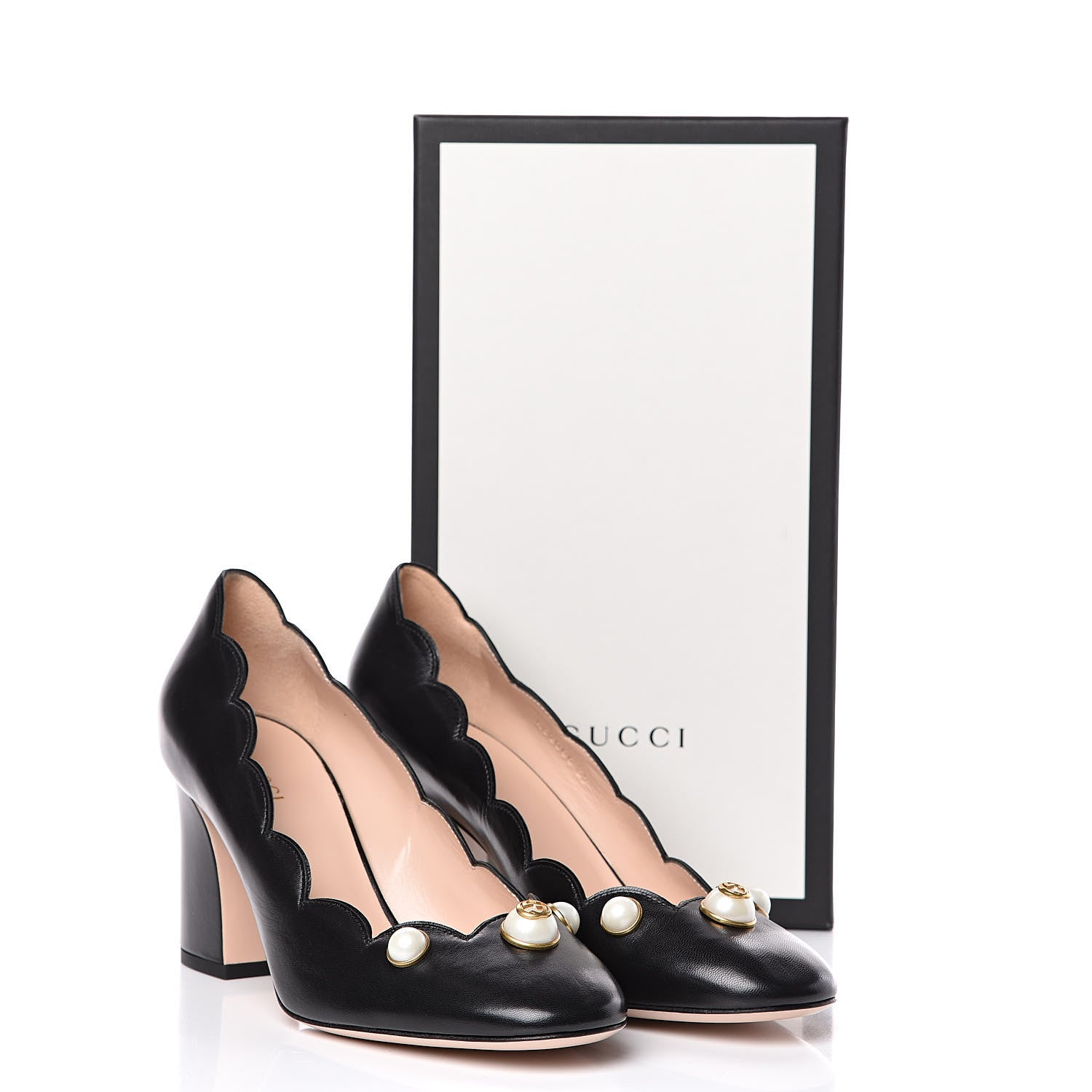 Gucci Malaga Kid Pearl Embellished Willow Loafer Pumps 39 Black 11 of 11