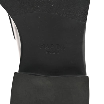 Prada Spazzolato Fume Metal Triangle Logo 50mm Loafers 38 Bruciato Fume 6 of 9