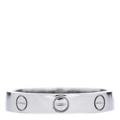 Cartier 18K White Gold 3.5mm LOVE Wedding Band Ring 55 7.25 1 of 4
