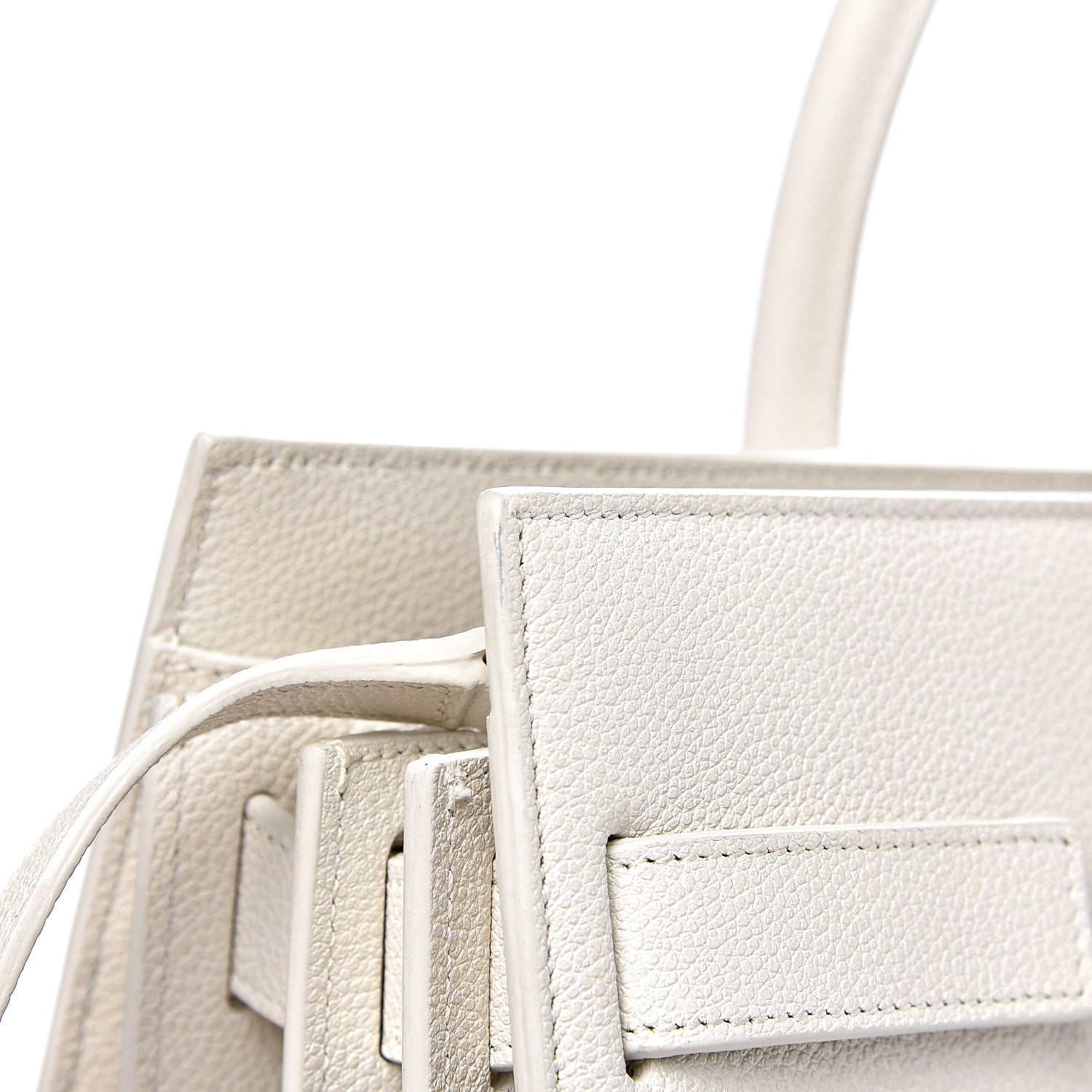 Saint Laurent Grained Calfskin Small Sac De Jour Dove White 11 of 14