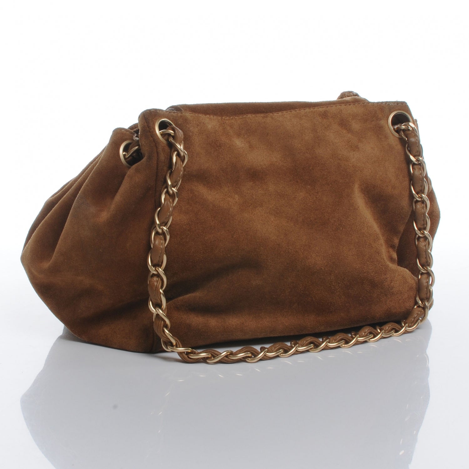 Chanel Suede Accordion Flap Tan 3 of 10