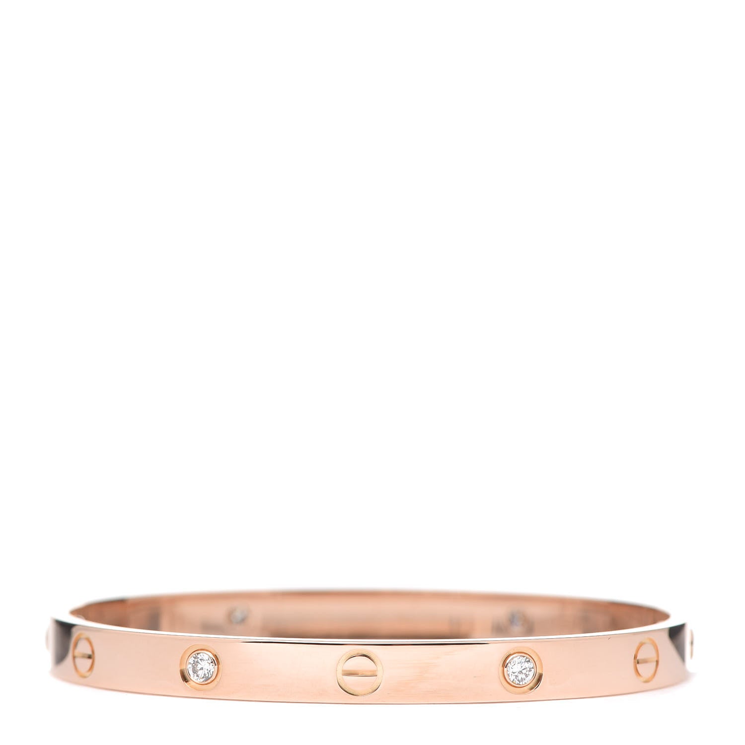 Cartier 18K Pink Gold 4 Diamond LOVE Bracelet 18 2 of 7