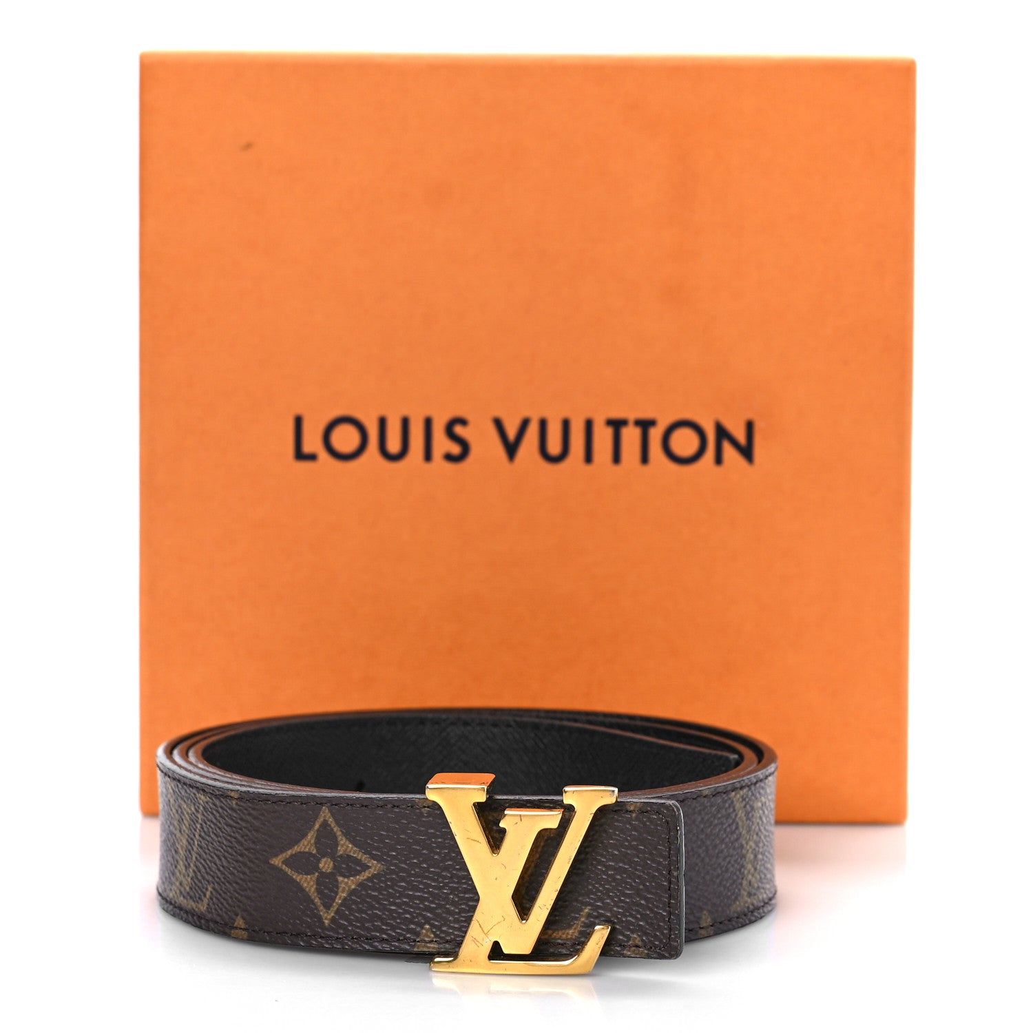 Louis Vuitton Calfskin Monogram 30mm LV Initiales Reversible Belt 85 34 Black 4 of 4