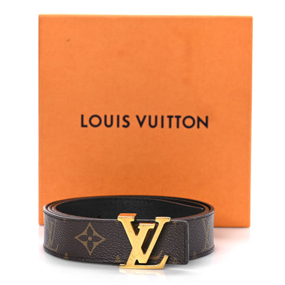 Louis Vuitton Calfskin Monogram 30mm LV Initiales Reversible Belt 85 34 Black 4 of 4