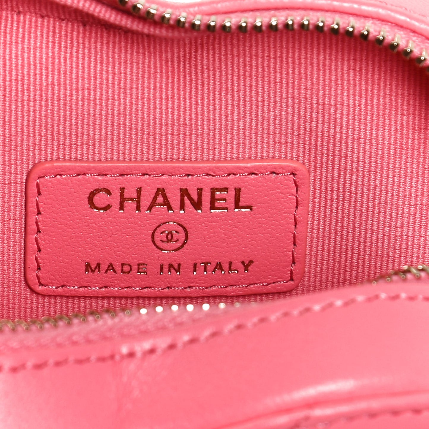 Lambskin Quilted CC In Love Heart Waist Belt Bag With Chain Pink