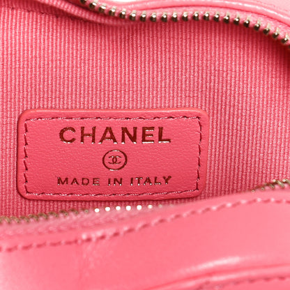 Chanel Lambskin Quilted CC In Love Heart Waist Belt Bag With Chain Pink 6 of 11