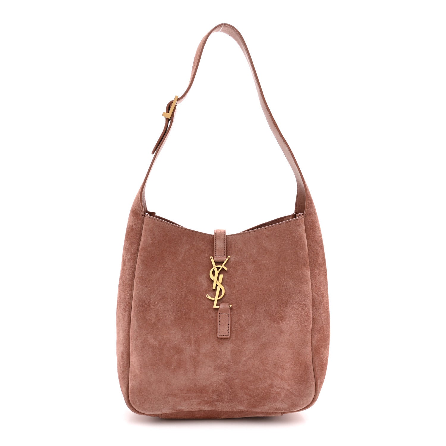 Saint Laurent Suede Calfskin Small Le 5 A 7 Soft Hobo Barley Pink 1 of 11