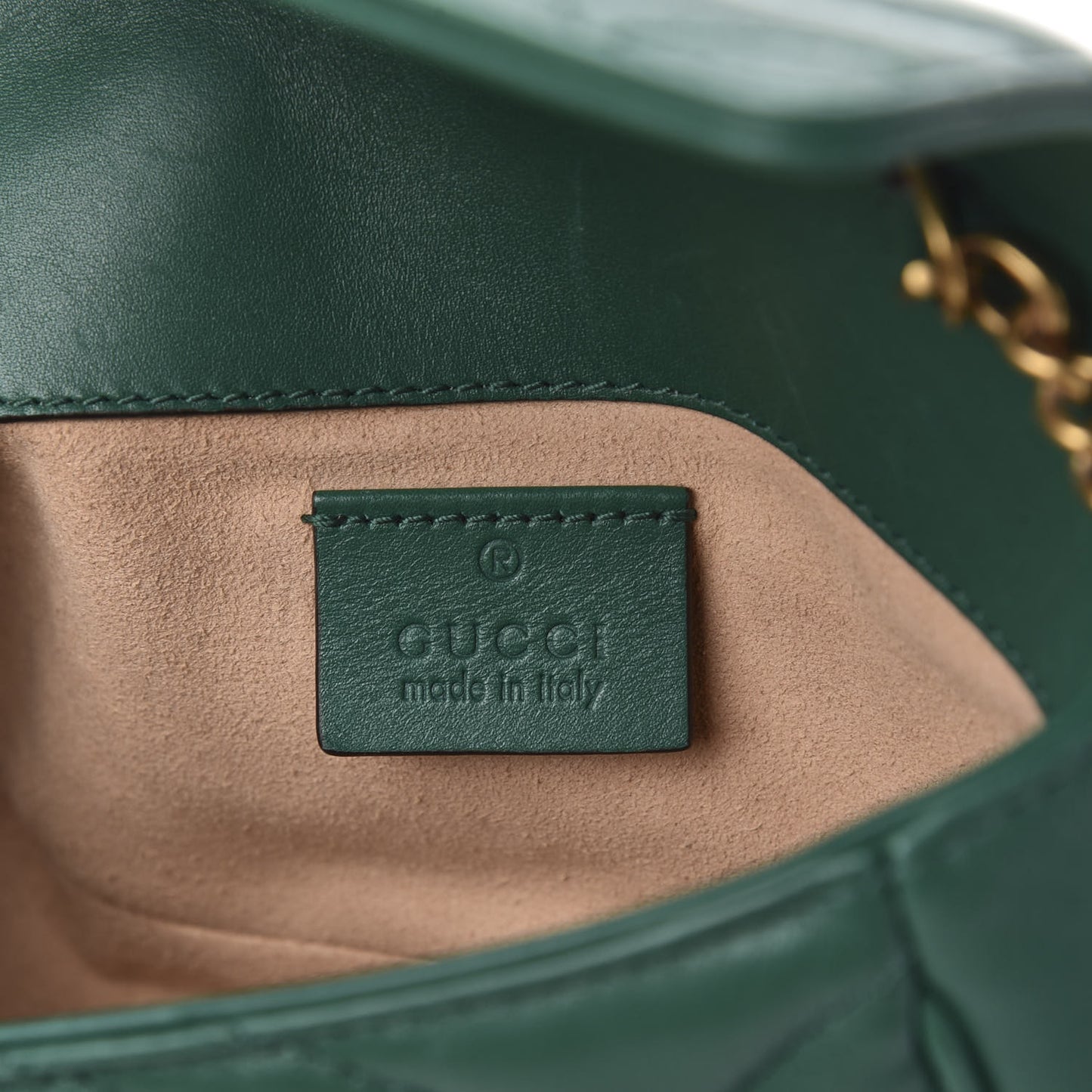 Calfskin Matelasse Super Mini GG Marmont Shoulder Bag Emerald Green