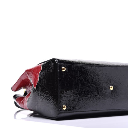 Fendi Patent Regular 2Jours Tote Black Red Milk 9 of 10