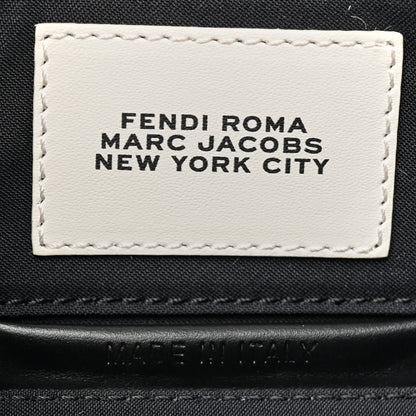 Fendi X MARC JACOBS Nappa Vitello King Logo Print Phone Baguette White Black 6 of 10