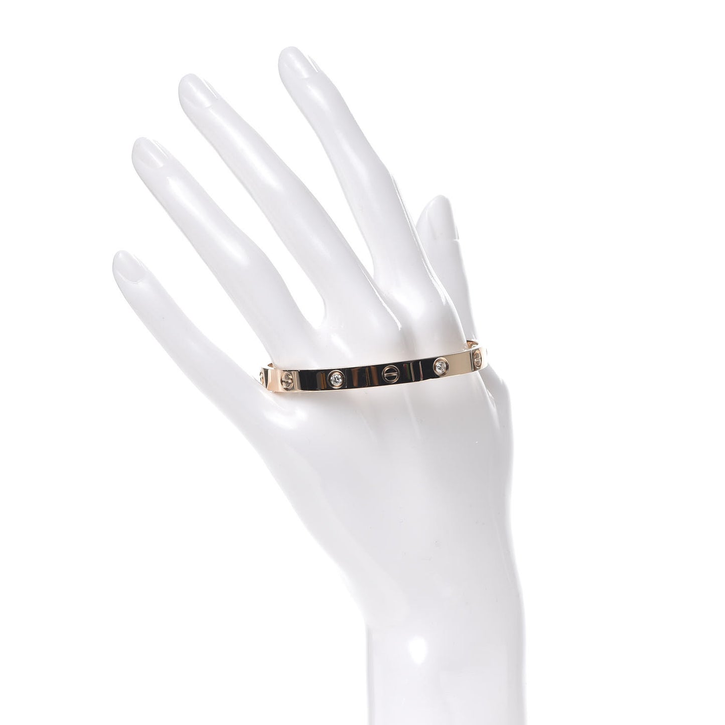 18K Pink Gold 4 Diamond LOVE Bracelet 17