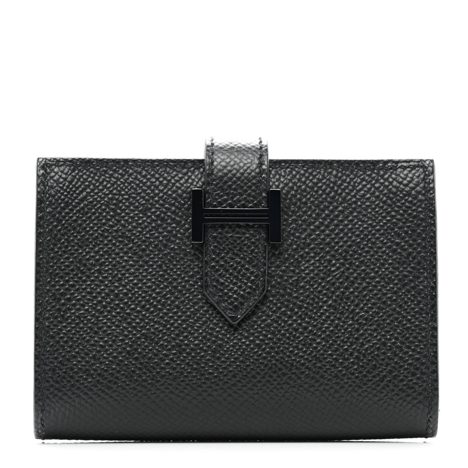 Hermes Epsom Monochrome Bearn Card Holder Wallet Black 1 of 8